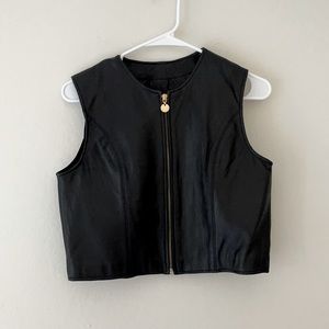 Vintage Crop Leather Vest